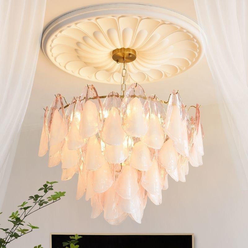 2025新款法式复古奶油风客厅高级感玻璃绿色氛围感主卧灯餐厅吊灯