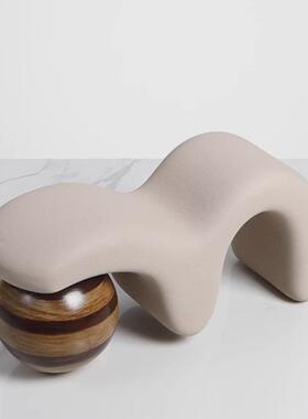 北欧现代简约抽象M形球摆件客厅办公室桌面装饰创意乔迁新居礼品