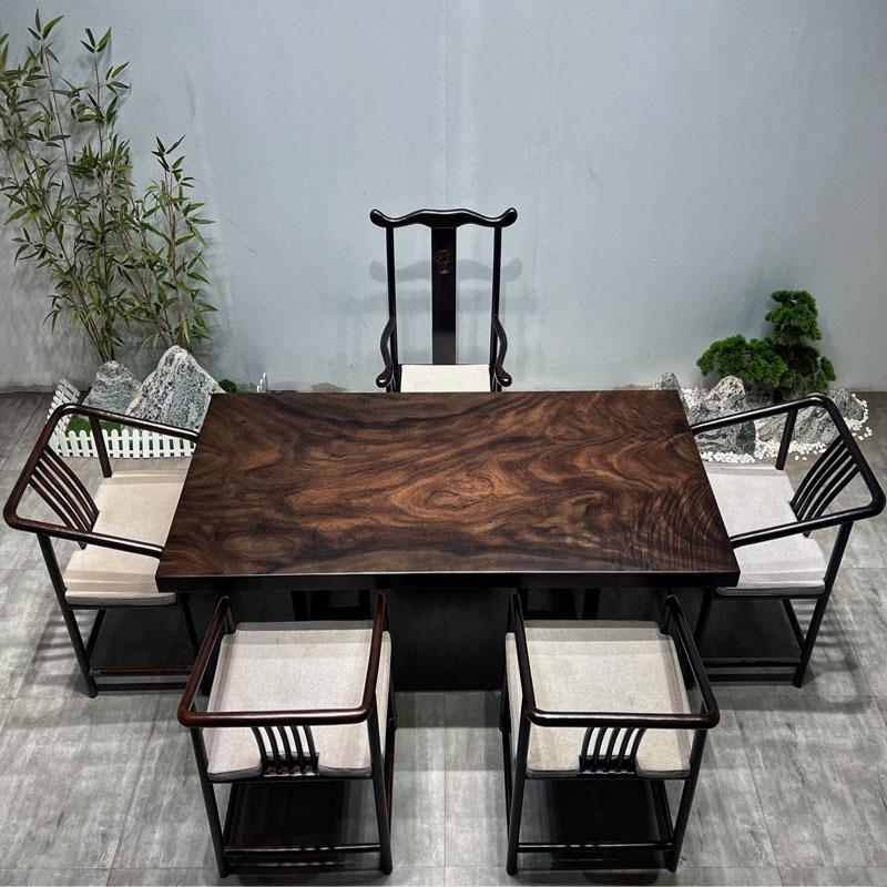 原木实木大板黑胡桃实木大板餐桌茶桌会议桌办公画案桌厂家直销