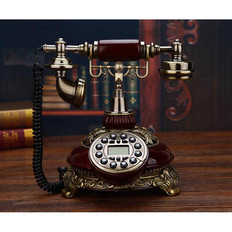 美式仿古座机欧式电话机老式工艺家用无线插卡固定转盘复古电话机