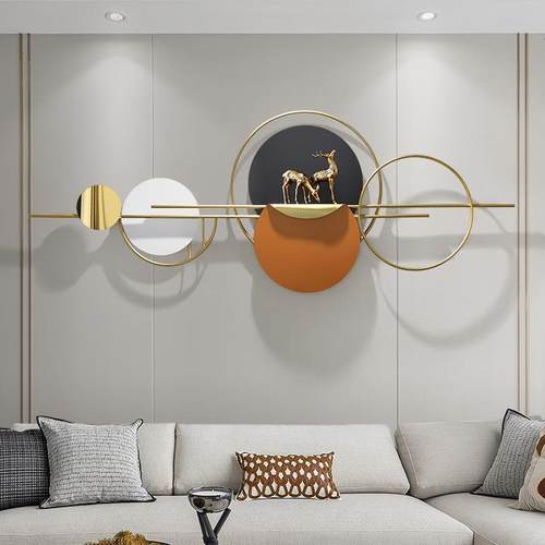 电视背景墙面装饰挂饰客厅立体金属壁挂卧室床头墙上挂件墙饰轻奢