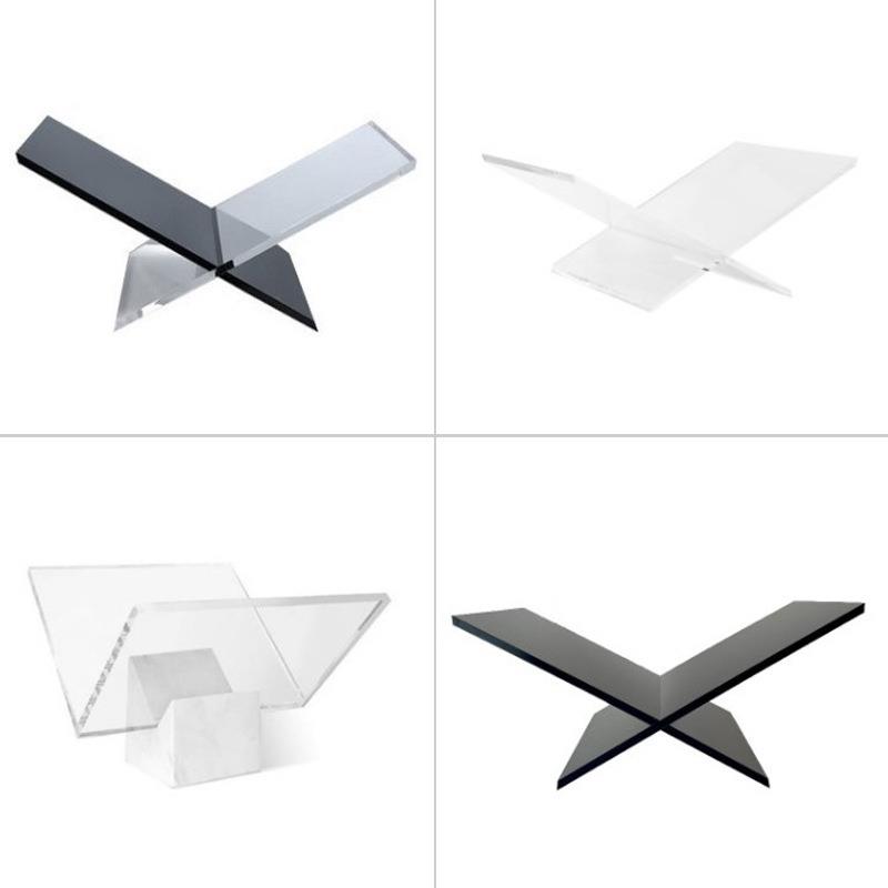 轻奢风黑色X形书架杂志架画册陈设样板房间售楼处软装饰品摆件