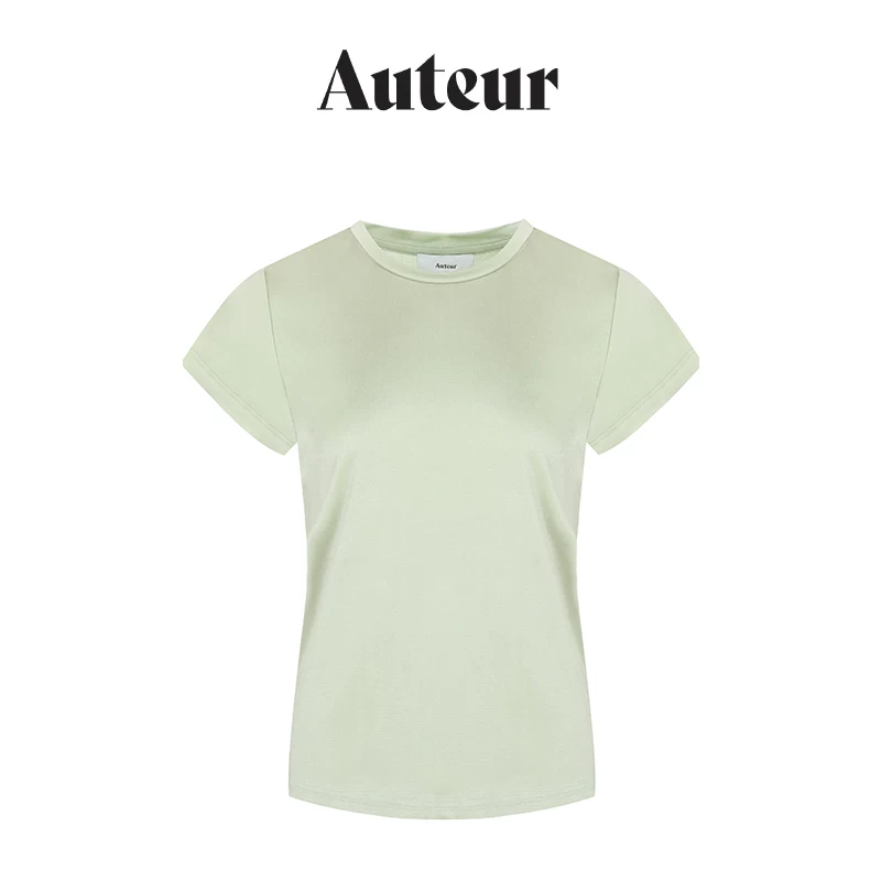 Дизайнерский топ короткими рукавами AUTEUR Studio из вязанного трикотажа Draped Tee