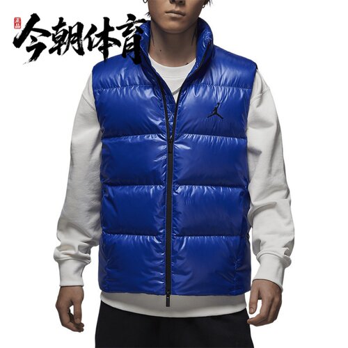 Nike/耐克 JORDAN男子保暖运动休闲立领亮面羽绒马甲FV7274-480
