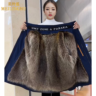 2025新款男派克服皮毛一体可拆卸貂内胆短款厚款保暖冬季皮草外套