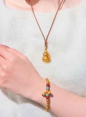 沙金饰品灵珠项链百搭精致简约