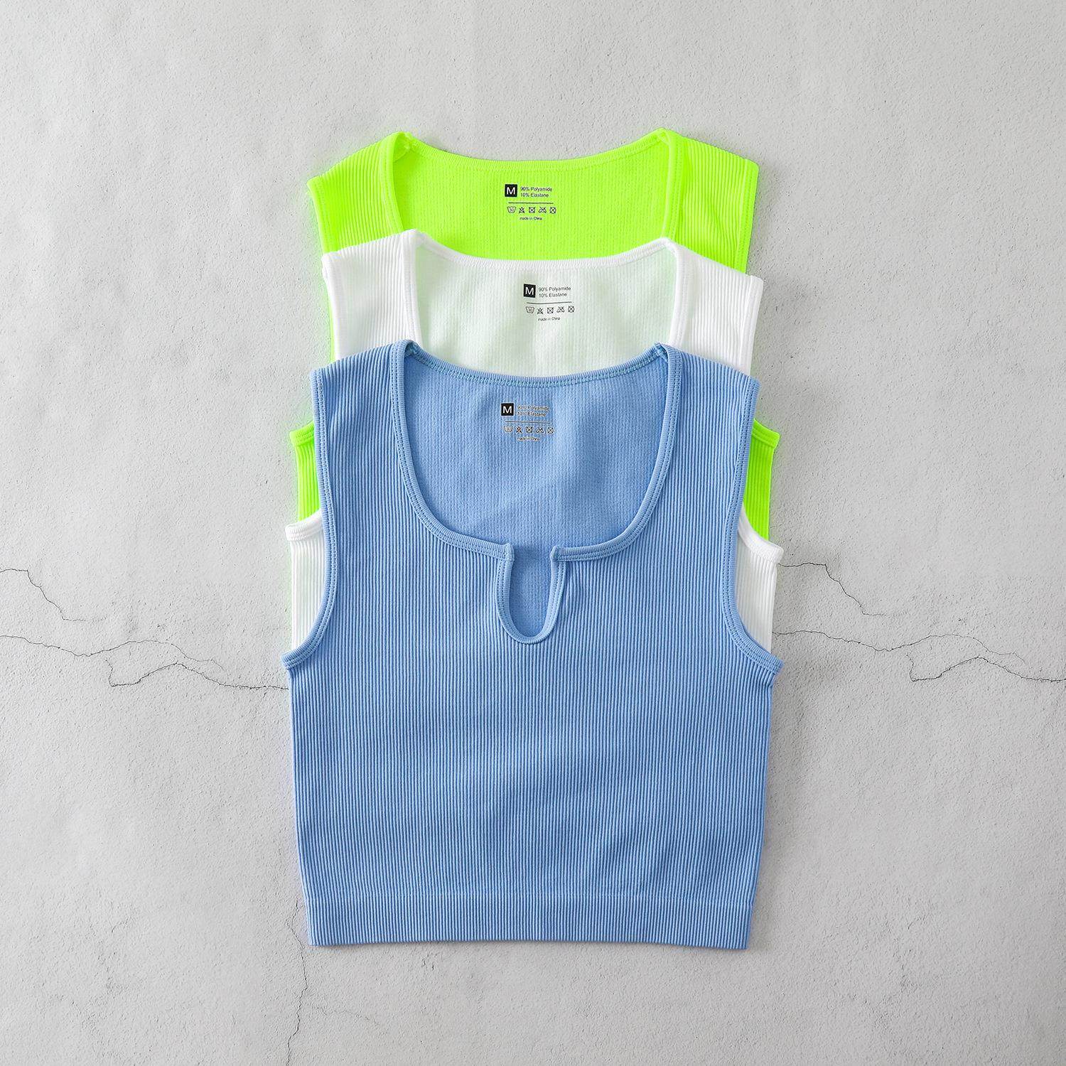 Threaded Wide Shoulder Vest Seamless Seamless Underwear