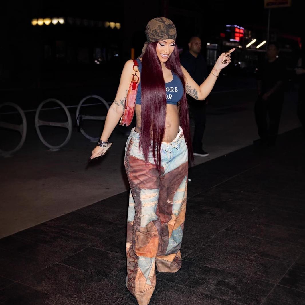 Dirty Denim Chainmail Leather Wide Leg Scimitar Pants