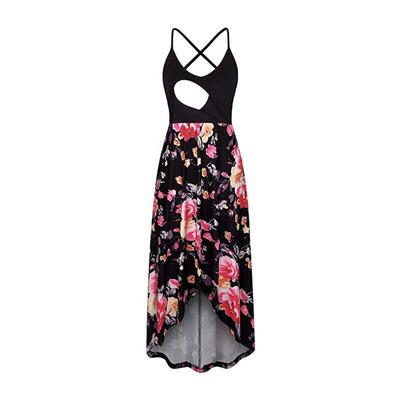 Summer maternity stitching dress sleeveless contrast color