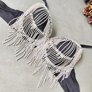 beaded tassel top bra wear ultra outside nightclub