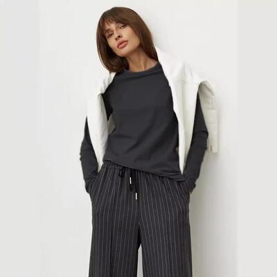 women cotton pullover long-sleeved T-shirt for long-sleeved