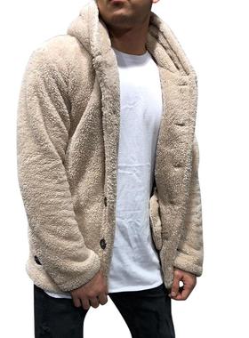 mens fleece coat jackets autumn winter solid color cardigan
