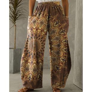 pants legged ladies wide new print casual fashion love