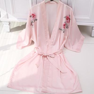 Simulation silk dressing gown sexy nightgown printed peony