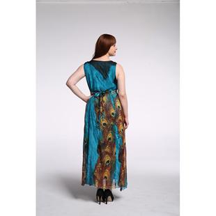 peacock feather dress cute streetwear bohemia long dresses