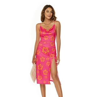 women for mid-length dress beach suspender sexy backless