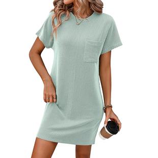 contrast stripe sleeve twisted Womens casual pocket color