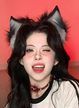 黑色猫耳朵头饰发箍女发