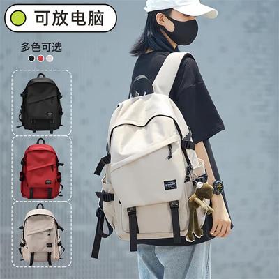 书包女大学生可放电脑16寸日韩风大容量双肩包简约背包上课高颜值