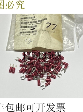 77 x AMP TE 35364 压接端子 PIDG 形舌片 22-16AWG 6 螺柱红色接