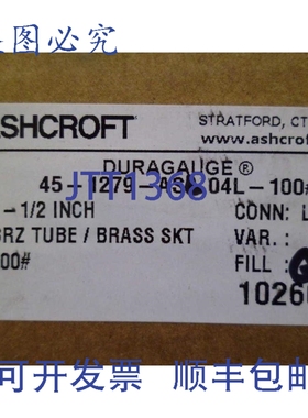 原装供应ASHCROF 451279ASL04L-100 压力表 0-100 PSI NSMP