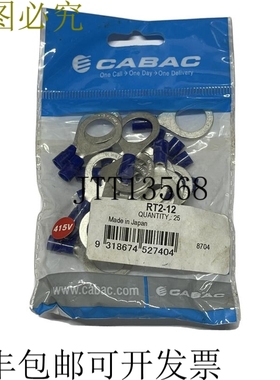 25 x Cabac 蓝色环形端子 RT2-12 眼形压接接线片 12 毫米螺柱