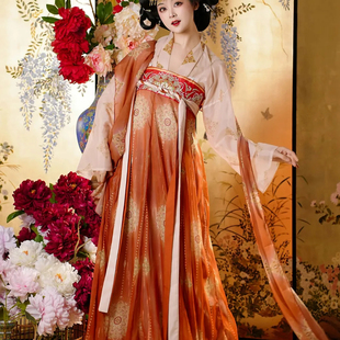 唐制复原风汉服女齐胸破裙刺绣日常显瘦款超仙绣花仙气原创春夏款