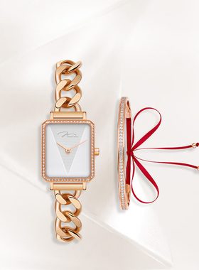 Jonas Verus唯路时方形手表女ins风小众轻奢时尚女表组合套装