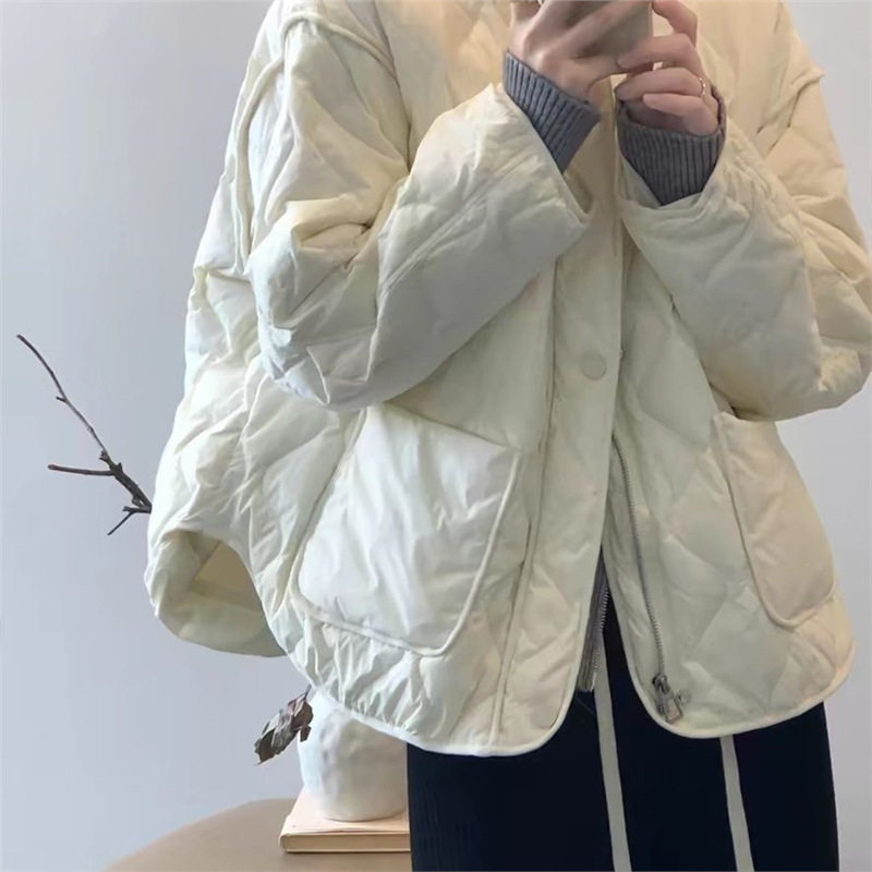 白鸭绒轻薄羽绒服女短款冬季欧货小个子菱格棒球服宽松面包服外套,女装/女士精品,羽绒服,淘宝优惠券,粉丝福利购,淘宝优惠卷