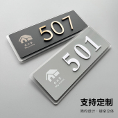 牌家用入户门口酒店装 门牌号高级感轻奢创意 门牌定制门牌号码 饰民宿数字贴亚克力出租房屋寝室公寓包房房间