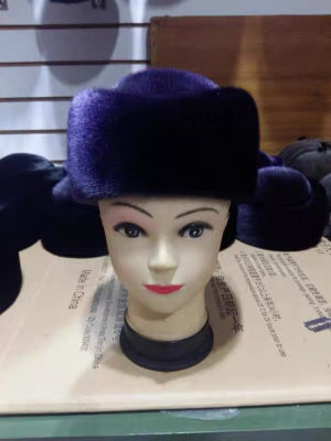正宗加拿大进口整皮海豹皮帽子女士皮草裘皮毛帽秋冬季时尚空姐帽
