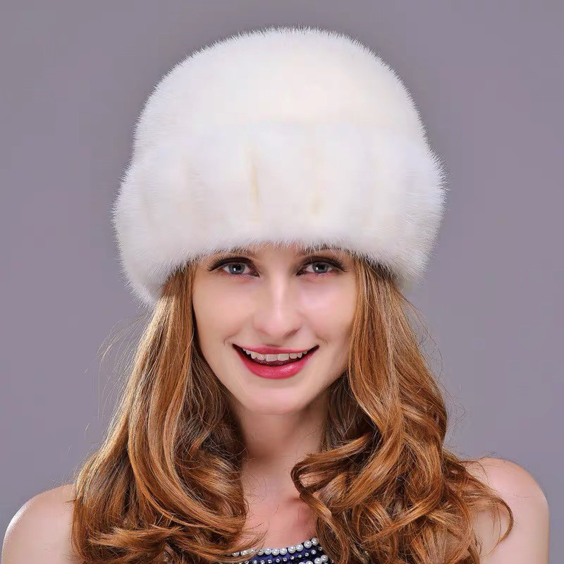正宗美国进口高端水貂帽子女士冬季保暖整貂真皮草帽冬天户外礼帽