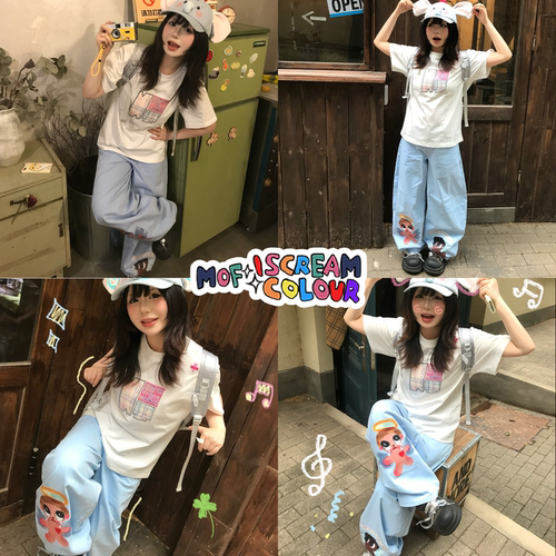 iscreamcolourMOF弯刀裤夏薄款
