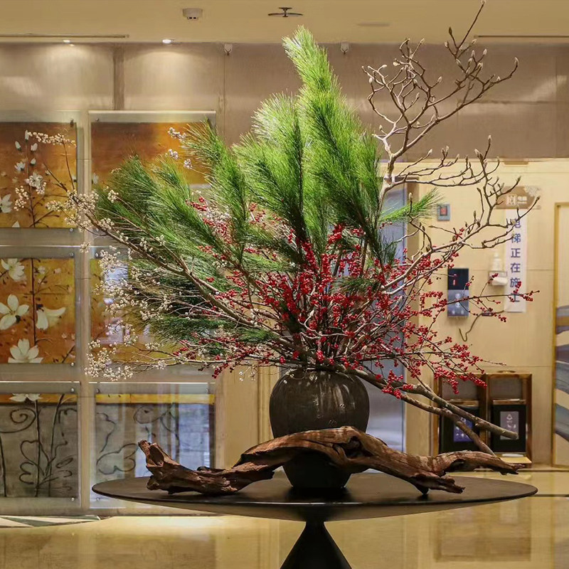 酒店大堂仿真绿植桌面大型花艺盆栽仿真花玄关植物景观装饰摆件