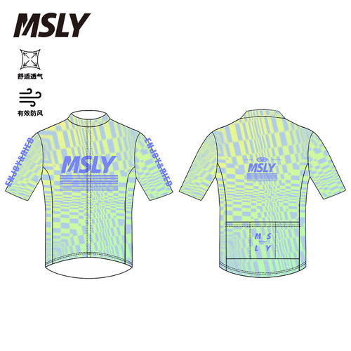 MSLY 迈赛力男女款骑行服气动短袖舒适透气户外赛博印花骑行上衣