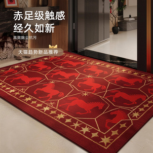 入户门地垫马年喜庆玄关室外免洗红色脚垫进门门口可裁剪防滑地毯
