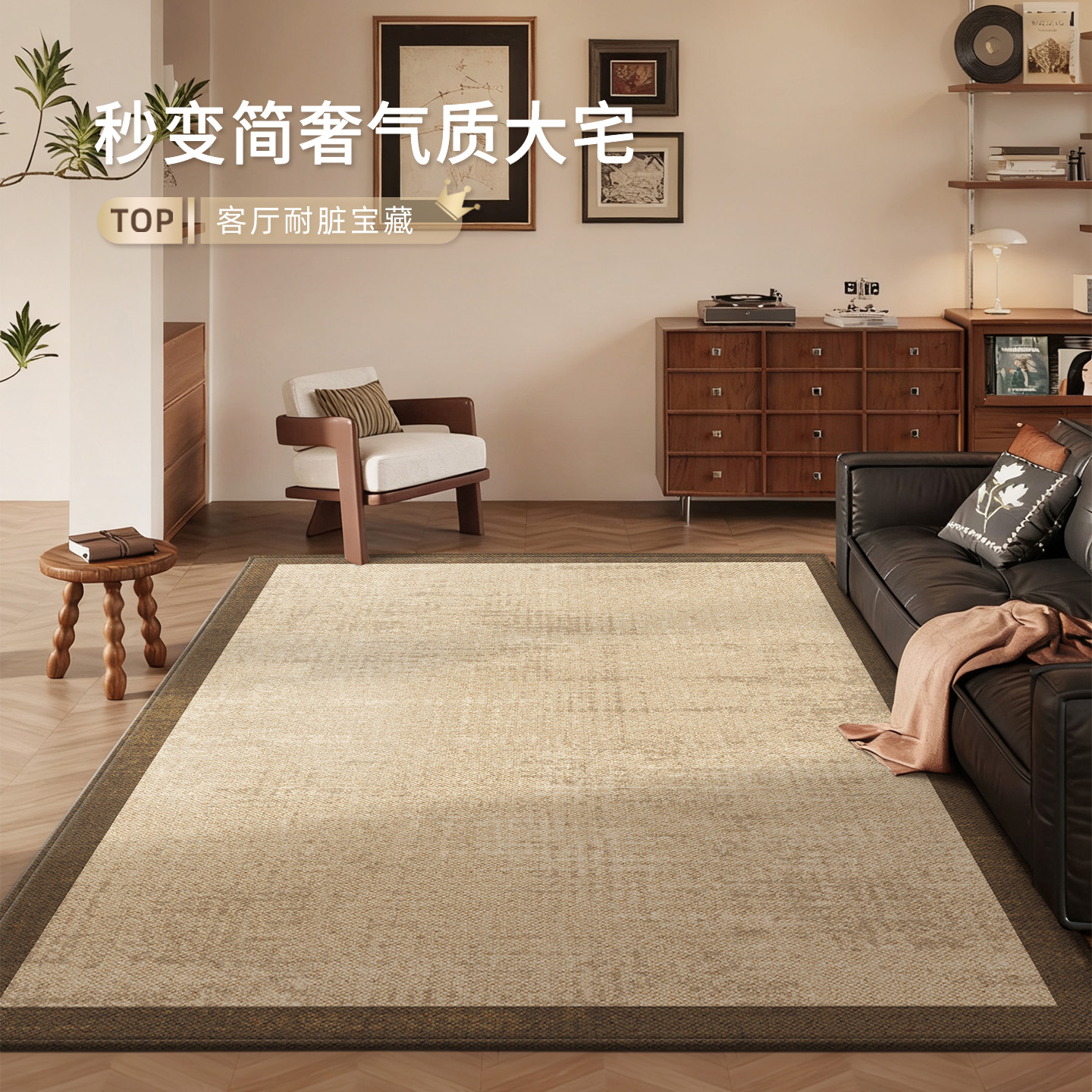 客厅地毯中古风免洗沙发茶几地垫