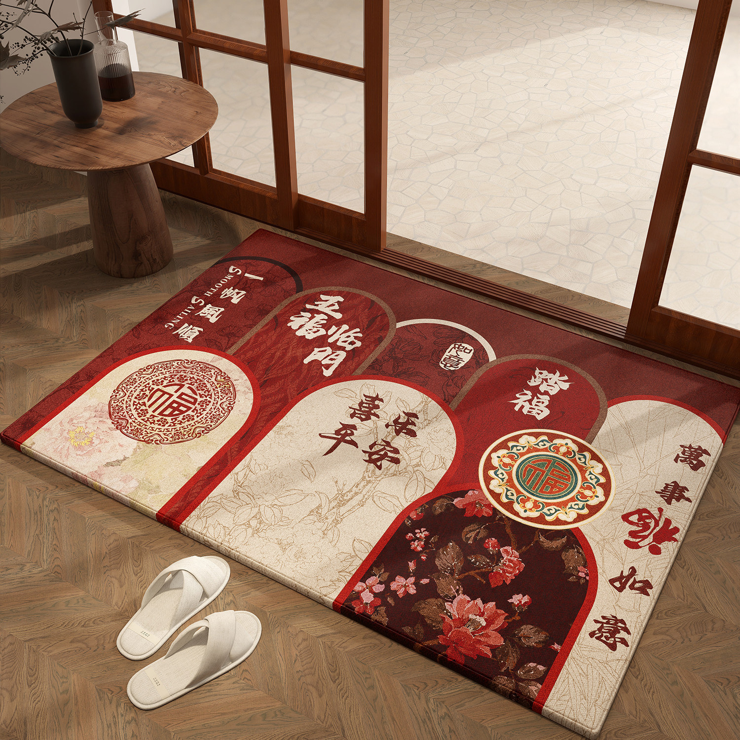 新中式入户门垫进门地垫用玄关脚垫耐脏防滑地毯门口可裁剪垫子,居家布艺,入户地垫,淘宝优惠券,粉丝福利购,淘宝优惠卷