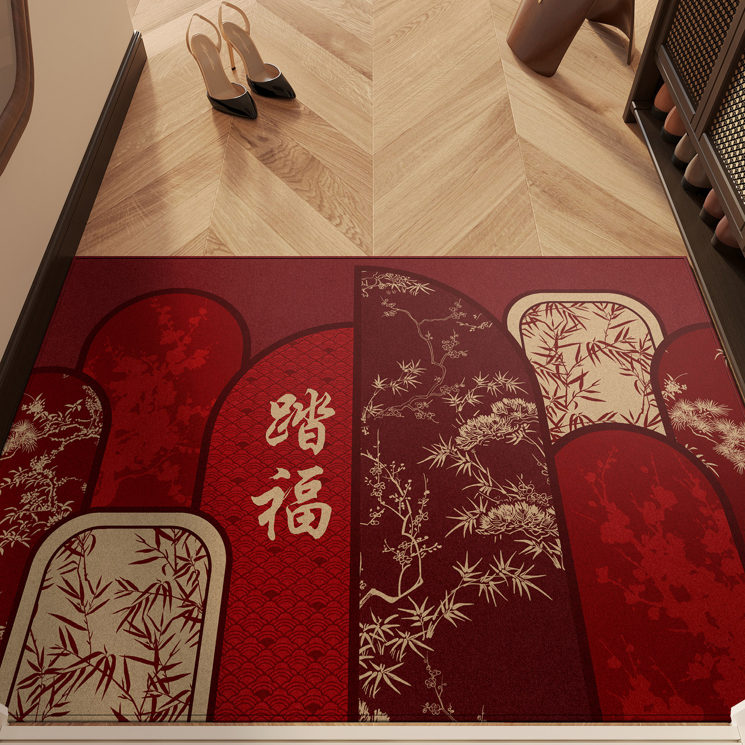 红色入户门垫进门地垫玄关喜庆脚垫耐脏防滑用大门口可裁剪地毯,居家布艺,入户地垫,淘宝优惠券,粉丝福利购,淘宝优惠卷