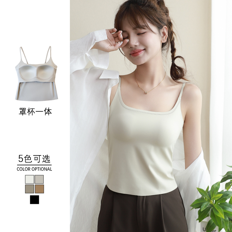 肩带可调带胸垫吊带小背心夏季