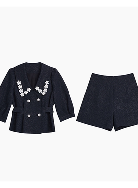 【仙女小洋洋专享】风名媛小香风褶皱布料套装1011000T32Z0003