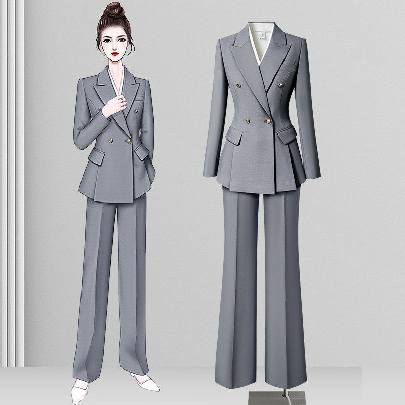 西装套装女2026新款高级感灰色西服物业酒店经理工作服高端职业装