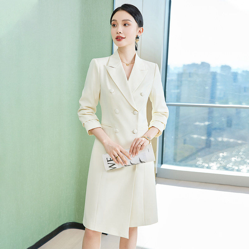 西装连衣裙女高级感艺考播音主持人正装演讲上镜面试职业西服裙春