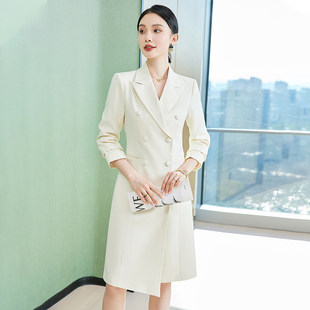 西装连衣裙女高级感艺考播音主持人正装演讲上镜面试职业西服裙春