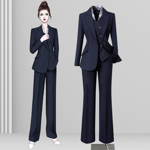 高端西装套装女正装商务经理工作服职业气质高级感西服马甲三件套