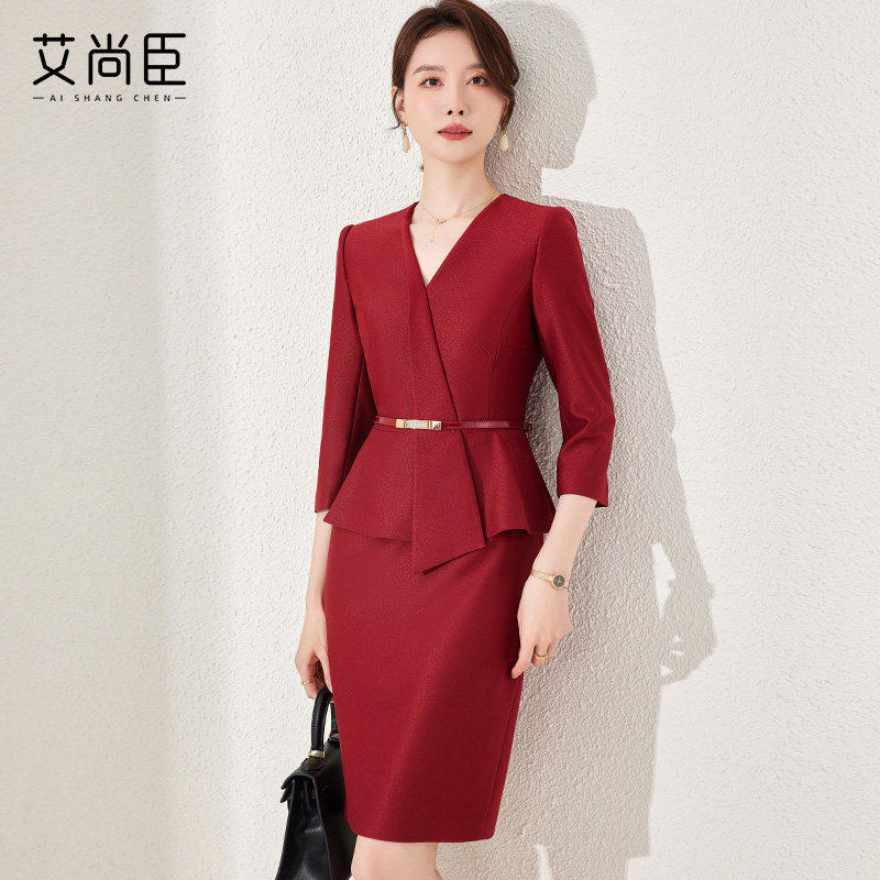 西装连衣裙女春秋季喜妈妈高级感职业装套装裙子气质女神范工作服