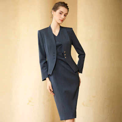 艾尚臣职业西装女裙套装女装2024年秋季时尚收腰显瘦工作服两件套