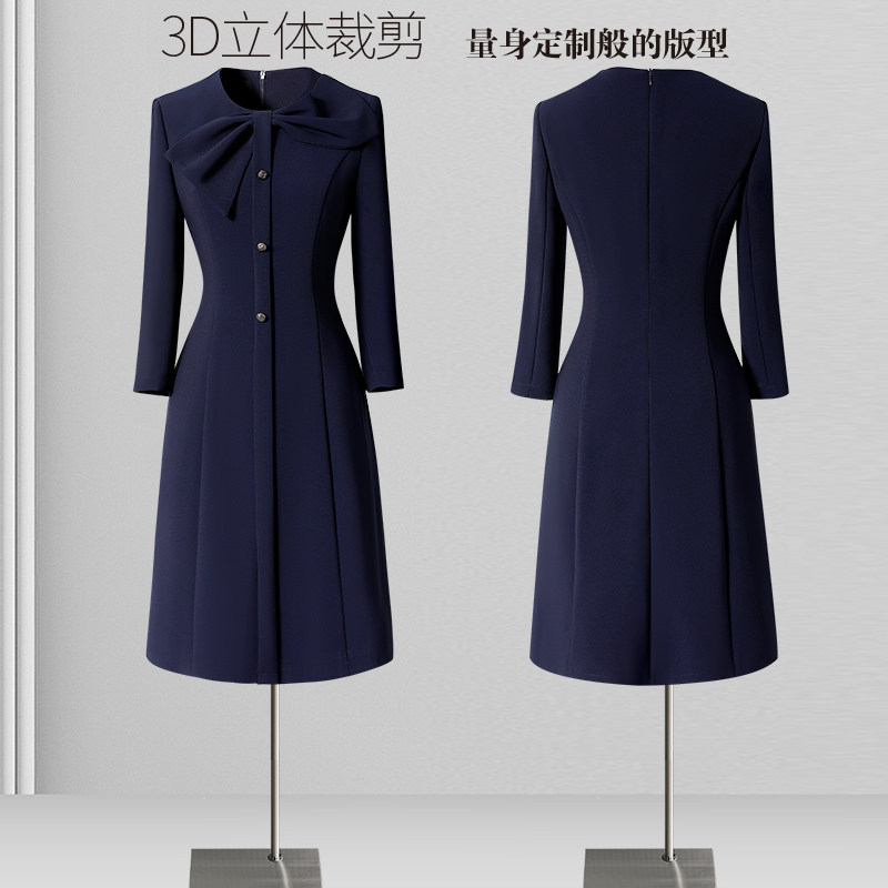 职业连衣裙女夏春2026新款气质时尚减龄导购前台工装美容师工作服