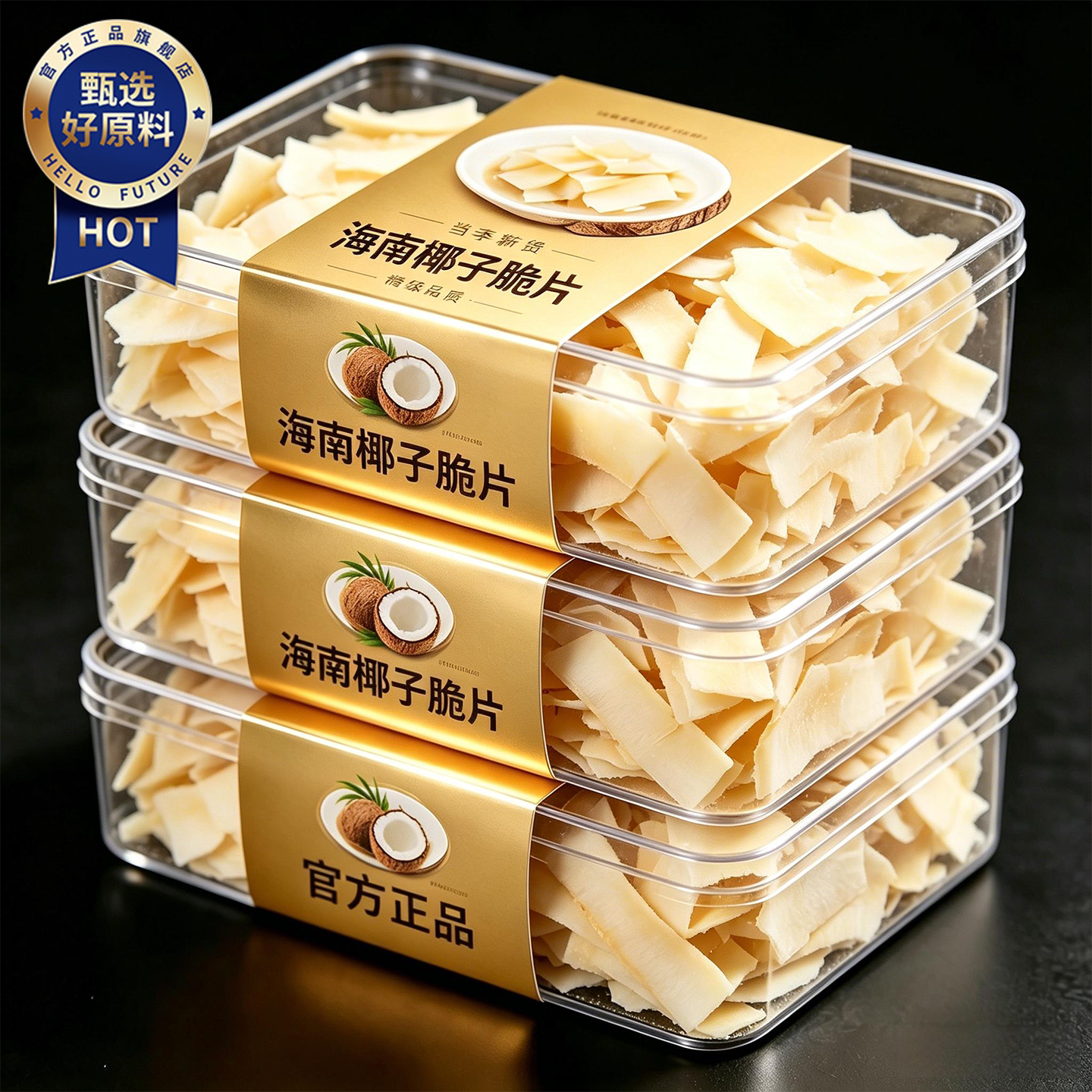 农科院海南特产椰子脆片商用饼干小包装烘焙旗舰店非油炸即食零食
