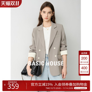 新款 Basic 外套女2025春装 百家好气质西装 双排扣西服上衣 House